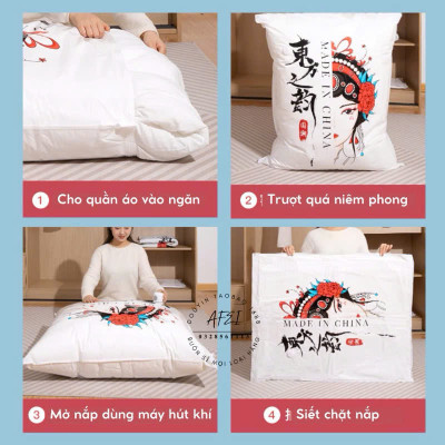 Túi Hút Chân Không và Máy Bơm Nén Khí FL84 - Giải Pháp Bảo Quản Đồ Đạc, Quần Áo Gọn Gàng, Tiện Lợi Cho Mọi Gia Đình - HÀNG CHÍNH HÃNG MINIIN