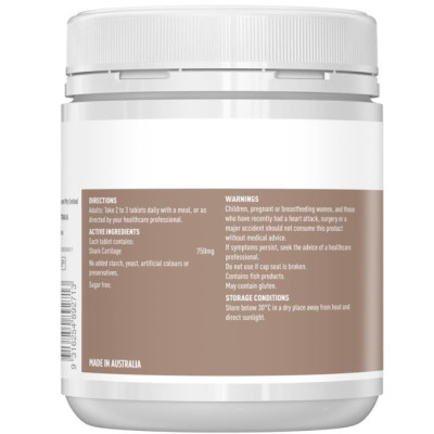 Sụn vi cá mập Úc Healthy Care Shark Cartilage 750mg tăng cường sức khỏe xương khớp, chức năng vận động - OZ Slim Store