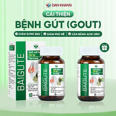 Viên uống Hỗ Trợ Kiểm Soát Các Bệnh Về Gout, Hỗ Trợ Giảm Đau Do Gout Baigout (Hộp 20 Viên)