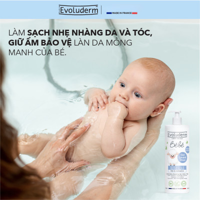 Sữa tắm gội cho bé Evoluderm 500ml