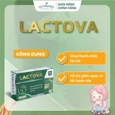 Viên uống Lactova hỗ trợ lợi sữa, tăng tiết sữa, thông tuyến sữa phụ nữ sau sinh (30 viên)-Nutramed