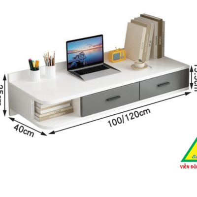 Bàn làm việc, bàn trang điểm treo tường bằng gỗ  BTT401 - Nội thất lắp ráp Viendong Adv