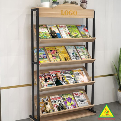 Kệ trưng bày sản phẩm, hàng hóa , kệ trang trí khung sắt mặt gỗ KST418- Nội thất lắp ráp Viễn Đông Adv