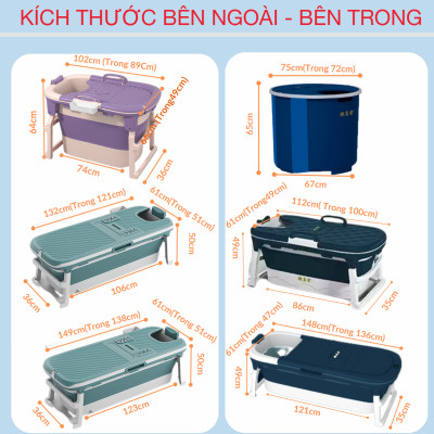 Bồn Tắm Gấp Gọn Thông Minh Cải Tiến Cho Người Lớn, Trẻ Em, Bồn Tắm Thông Minh Xông hơi [Bảo hàng 2 năm]