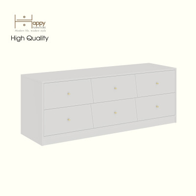 HAPPY FURNITURE , Tủ lưu trữ 6 ngăn kéo - DALEY ,THK_346 , 149cm x 45cm x 55cm DxRxC