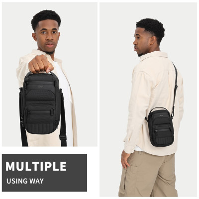 Ozuko Túi Đeo Vai Nhỏ Thời Trang Nam Chống Thấm Nước Ánh Sáng Ngoài Trời Nhiều Túi Sling Túi Đeo Ngang