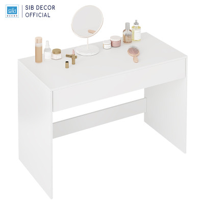 Bàn Gỗ Đơn Giản Kèm Ngăn Kéo Màu Trắng Thương Hiệu SIB Decor BLV92