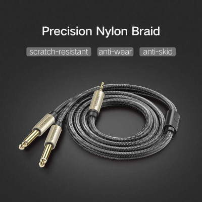 Ugreen UG40792AV126TK 2M Màu Đen Cáp âm thanh 2 đầu 6.5mm dương sang 3.5mm dương cao cấp - HÀNG CHÍNH HÃNG