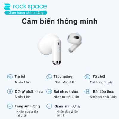 Tai nghe bluetooth không dây nhét tai ROCKSPACE EB700 TWS có mic hàng chính hãng bảo hành 12 tháng