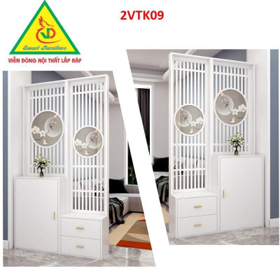 Tủ kệ trang trí kiêm vách ngăn phòng khách , nhà bếp 2VTK09 - Nội thất lắp ráp Viendong Adv