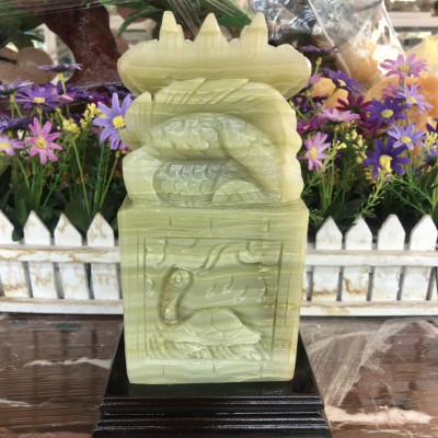 Ấn Rồng phong thủy đá ngọc hoàng long - Cao 20 cm