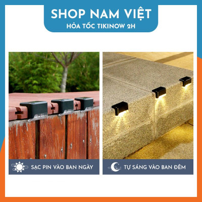 Đèn Led Năng Lượng Mặt Trời Dán Bậc Thang, Hàng Rào Trang Trí Ngoài Trời - Chính Hãng NAVIVU