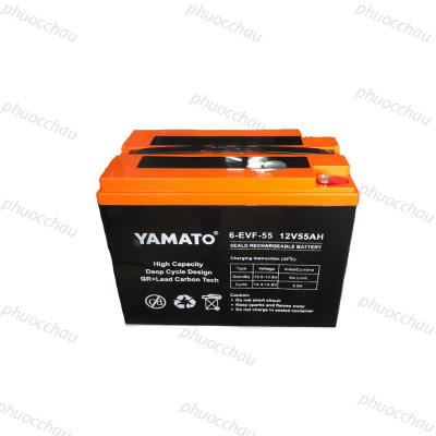 Ắc Quy Xe Máy Điện YAMATO 6-EVF-55 12V-55AH, acquy dùng cho Xe Điện, Năng Lượng Mặt Trời