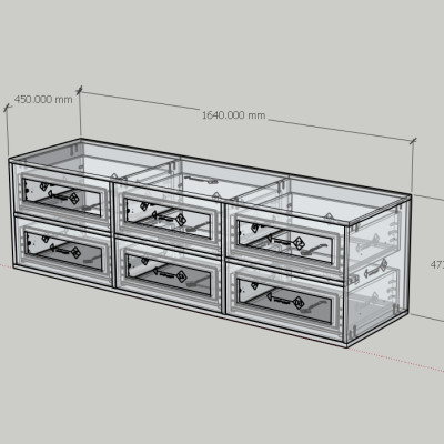 HAPPY FURNITURE , Tủ lưu trữ 6 ngăn kéo - MAY , THK_307 , 164cm x 45cm x 47cm DxRxC