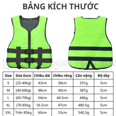 Áo Phao Tập Bơi Cứu Sinh An Toàn Cho Người Lớn Và Trẻ Em Dùng Khi Tắm Biển Hồ Câu Cá Du Thuyền