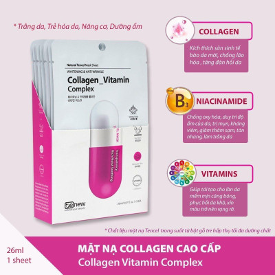 Bộ 10 đắp mặt nạ dưỡng da chiết xuất collagen hàn quốc benew ( 22ml/ gói)