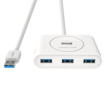 Ugreen UG20283CR113TK 1m màu Trắng Bộ chia HUB USB 3.0 sang 4 USB 3.0 hỗ trợ nguồn micro 5V cổng micro - HÀNG CHÍNH HÃNG