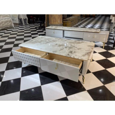 Hàng HOT GIÁ SỈ combo bàn trà + kệ tivi nhập khẩu mặt đá pandora