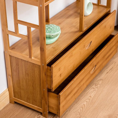 Kệ để sách bằng gỗ tre cao cấp, Kệ để đồ trưng bày gỗ tre hiện đại decor phòng khách MGK052