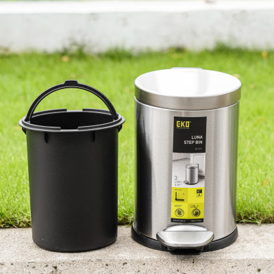 Thùng rác EKO EK9219MT 3L/5L - màu inox bóng- Cobihome