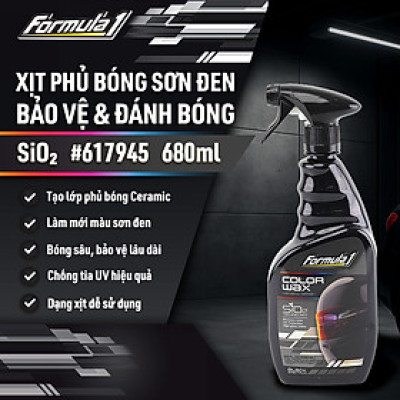 Xịt Phủ Bóng Màu Đen Ceramic Color Wax SiO2 FORMULA 1 617945 680ml Khôi Phục Màu Xe Chống Tia UV Bóng Sâu Như Gương - Nhập Khẩu Chính Hãng