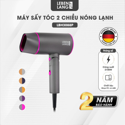 Máy sấy tóc LEBENLANG 2 chiều nóng lạnh, gấp gọn tiện lợi, chống xơ rối tóc bằng công nghệ ion, 2100W