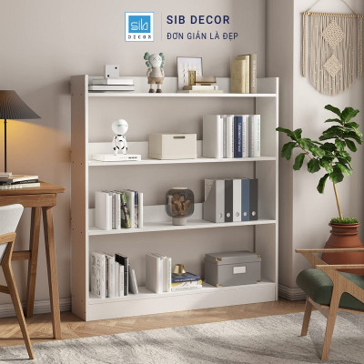 Kệ Sách Gỗ 4 Tầng SIB Decor KS2561 Thiết Kế Hiện Đại Dễ Lắp Ráp