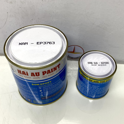Sơn epoxy Hải Âu màu xám EP763 1L/Bộ