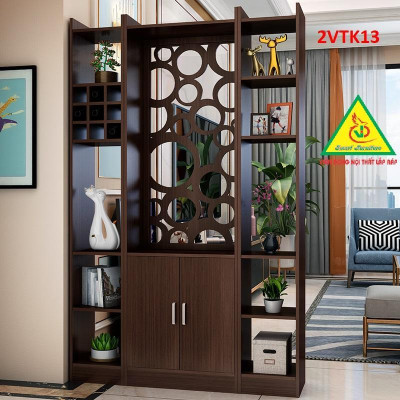 Tủ kệ trang trí kiêm vách ngăn phòng khách , nhà bếp 2VTK13 - Nội thất lắp ráp Viendong Adv
