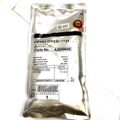 Bột từ Type 21 CET: Dùng cho máy photocopy Ricoh 1060/ 1075/ 2060/ 2075/ 6500/ 7500/ 8000/ 6001/ 8001/9001/ 6002/ 6502/9002/ 6503/7503 ( HA - Hàng nhập khẩu )