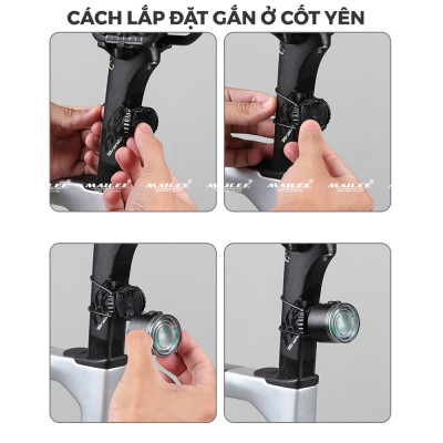 Đèn Hậu Xe Đạp Thông Minh SR4 PRO Cảm Biến Phanh dung lượng 400 mAh thời gian sử dụng lên đến 12h (2 lựa chọn Màu đỏ/ 7 Màu Sắc) An Toàn Đi Đêm - Mai Lee