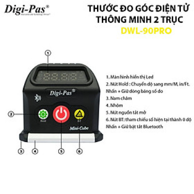 Thước Thủy Đo Góc Thông Minh Digipas DWL-90Pro
