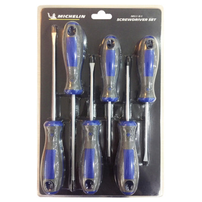 Bộ 6 cây tua vít dẹp, bake đa năng Michelin BS001 - Thép chuyên dụng, tay cầm nhựa chắc chắn, bền bỉ