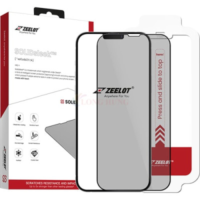 Dán màn hình cường lực Full viền chống nhìn trộm Zeelot SOLIDsleek dành cho iPhone 13 Series (hỗ trợ Kit dán) - Hàng chính hãng