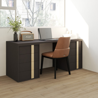HAPPY FURNITURE , Bàn làm việc 8 ngăn kéo - SPACE, BAN_145 , 180cm x 59cm x 75cm DxRxC