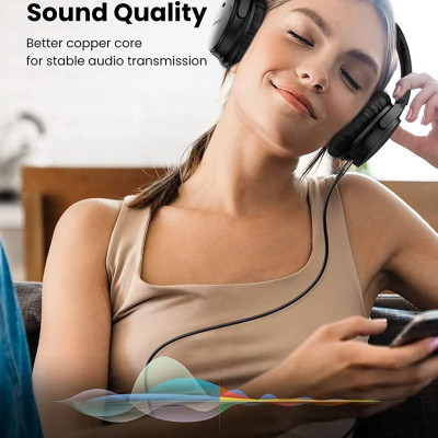 Ugreen UG40185AV139TK 1.5M 3.5mm góc nghiêng phải Cáp AUX âm thanh 2 đầu 3.5mm - HÀNG CHÍNH HÃNG