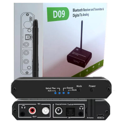 ROGTZ - Bộ thu phát Bluetooth 5.0 D09 Hỗ trợ A2DP AVRCP Kết nối đa dạng Android/IOS/PC/Laptop/Tablet/Máy chơi game Optical analog Coaxial AV3.5 Nhỏ gọn Dễ sử dụng Hàng Chính Hãng 