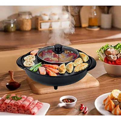 Bếp Lẩu, Nướng Điện 2 Trong 1 Đa Năng Phong Cách Hàn Quốc - Hàng Chính Hãng