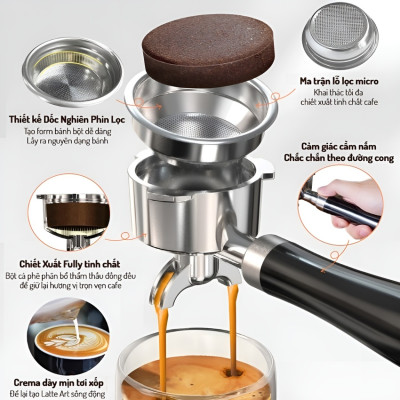 Máy Pha Cà Phê Espresso HiBREW H10B Bán Tự Động Thương Hiệu Mỹ Pha Cappuccino, Lattem 1350W, 20 bar - Bảo Hành 12 Tháng, Hàng Chính Hãng