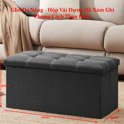 Hộp đựng đồ kiêm ghế ngồi đa năng - Ghế sofa đựng đồ gấp gọn cứng cáp tiện lợi có chọn size, hàng chính hãng miDoctor