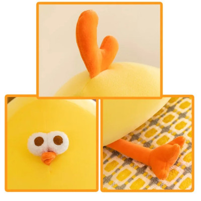 Thú nhồi bông gà tròn vo êm mịn - Size từ 45cm đến 60cm- Quà tặng gấu bông gà mặt thộn dễ thương - Gối ôm mềm mịn cho bé.