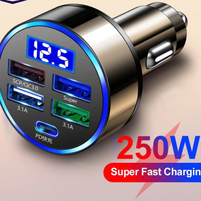 Cốc Tẩu Sạc Nhanh Ô Tô 12V-24V QC3.0 + PD 150W – Sạc Nhanh Thông Minh Tự Điều Chỉnh Dòng, Chuyên Dụng Cho Xe Hơi