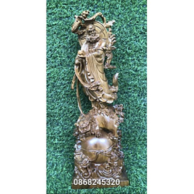 Tượng đạt ma sư tổ gỗ bách xanh thơm phức kt 40×14×8cm 