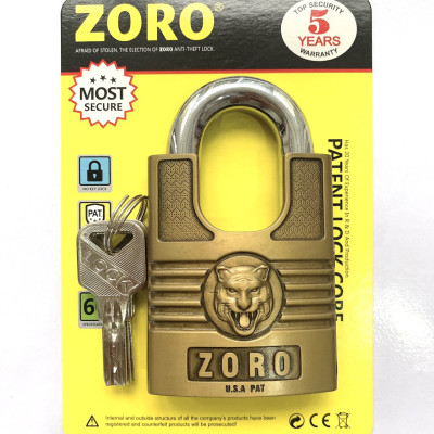 Ổ khóa chống cắt ZORO 6 phân đầu cọp càng chống cắt ,khóa cửa chống gỉ chống nước cao cấp