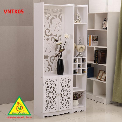 Vách ngăn phòng khách nhà bếp  - Vách ngăn liền kệ VNTK05 - Nội thất lắp ráp Viendong Adv