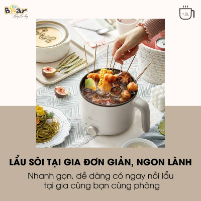 Nồi lẩu điện đa năng 1.2L Bear DRG-C12K1 - Hàng chính hãng - Chỉ giao HCM
