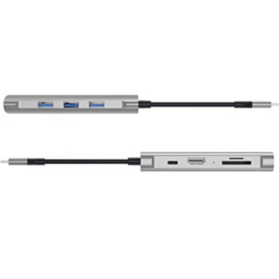 Hub sạc nhanh đa năng 7 in 1 chia cổng Type-C hiệu WIWU ALPHA A731HP Ba Cổng USB 3.0 - Hàng Chính Hãng 