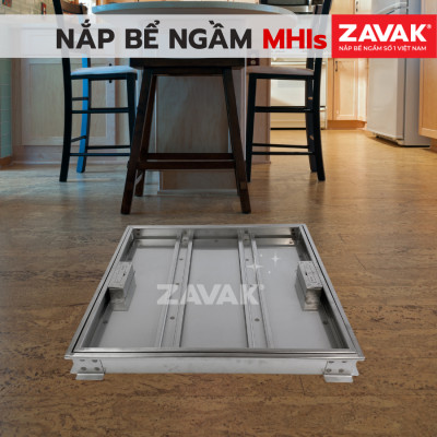 Nắp Bể Ngầm Trong Nhà 50x50cm Inox 304 ZAVAK MHIs-50 Nắp bể nước âm sàn, Nắp hố ga Inox 304