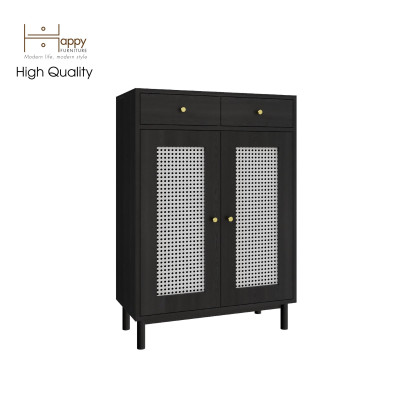 [Happy Home Furniture] ROTAN, Tủ giày 2 ngăn kéo 2 cửa mở - chân sắt, 70cm x 34cm x 100cm ( DxRxC), TCM_131