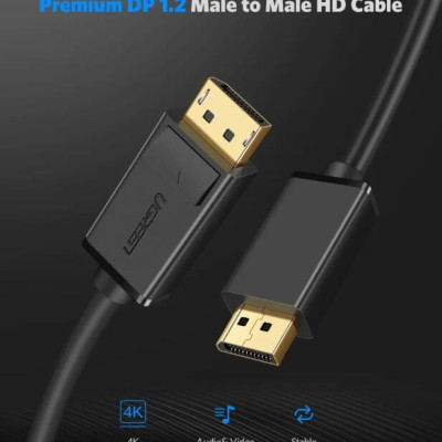 Ugreen UG10244DP102TK 1M Màu Đen Cáp 2 Đầu Displayport chuẩn V1.2 thuần đồng - HÀNG CHÍNH HÃNG